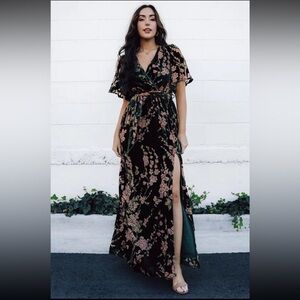Baltic Born Uma Maxi Floral Velvet Dress